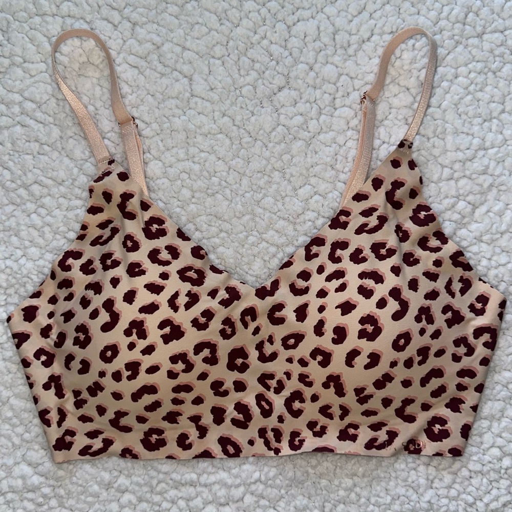 Thalia Sodi bralette sports bra crop top cami lace padded cheetah leopard print